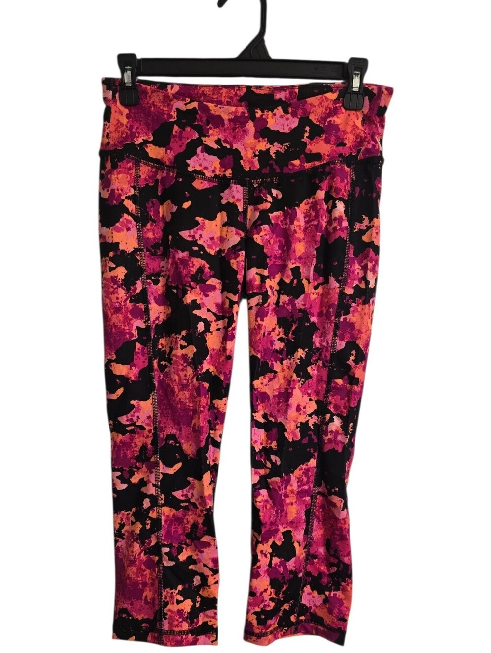 Old Navy Active Orange Pink Floral Print Workout Leggings M
